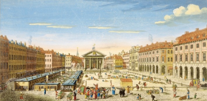Covent-GARDEN ‘A Perspective View of Covent Garden’, engraving, 1741 by John Maurer
