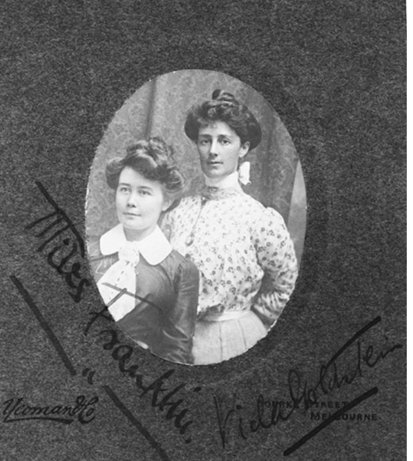 MIles-Frankling-and-Vid-Goldstein-1903 Miles Franklin and Australian suffragist and social reformer, Vida Goldstein, c. 1900–1920 State Library of Victoria, H42756a.